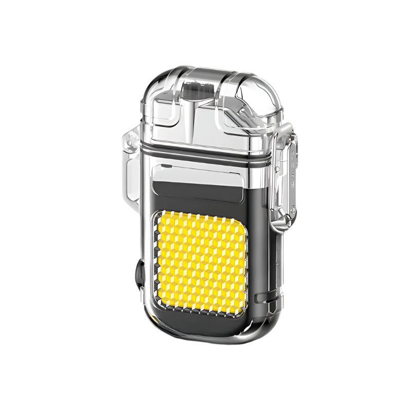 Elektrische aansteker zwart met zaklamp