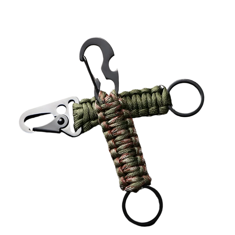 Multifunctionele Karabijn van zinklegering met militair paracord, 13 cm lang, perfect voor outdooractiviteiten zoals bergbeklimmen, kamperen, en noodgevallen.