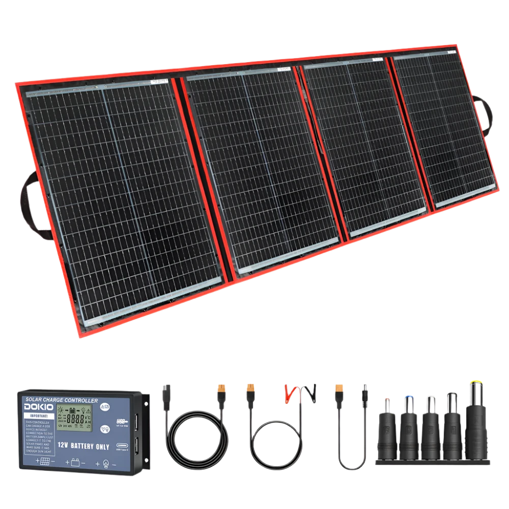 Dokio Draagbare Zonnepaneel 100W | Opvouwbaar zonnepaneel - Alfa Survival