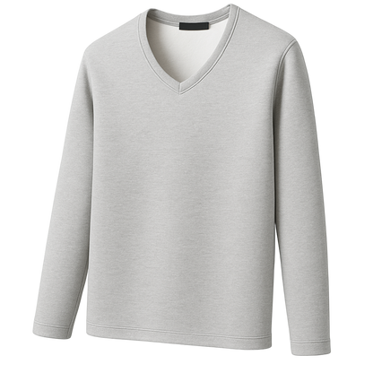Thermoshirt Heren Winter | Donkerblauw | Warm Fleece Onderkleding met Lange Mouwen & V-Hals | Outdoor & Sport
