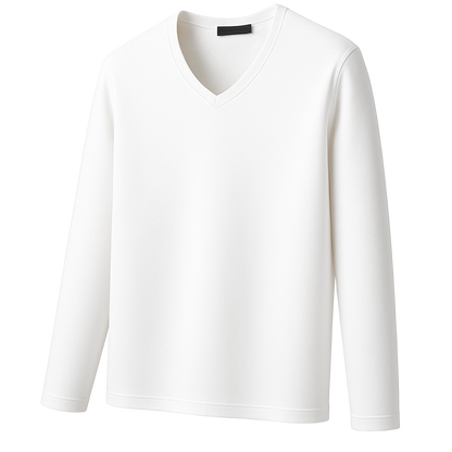Thermoshirt Heren Winter | Donkerblauw | Warm Fleece Onderkleding met Lange Mouwen & V-Hals | Outdoor & Sport