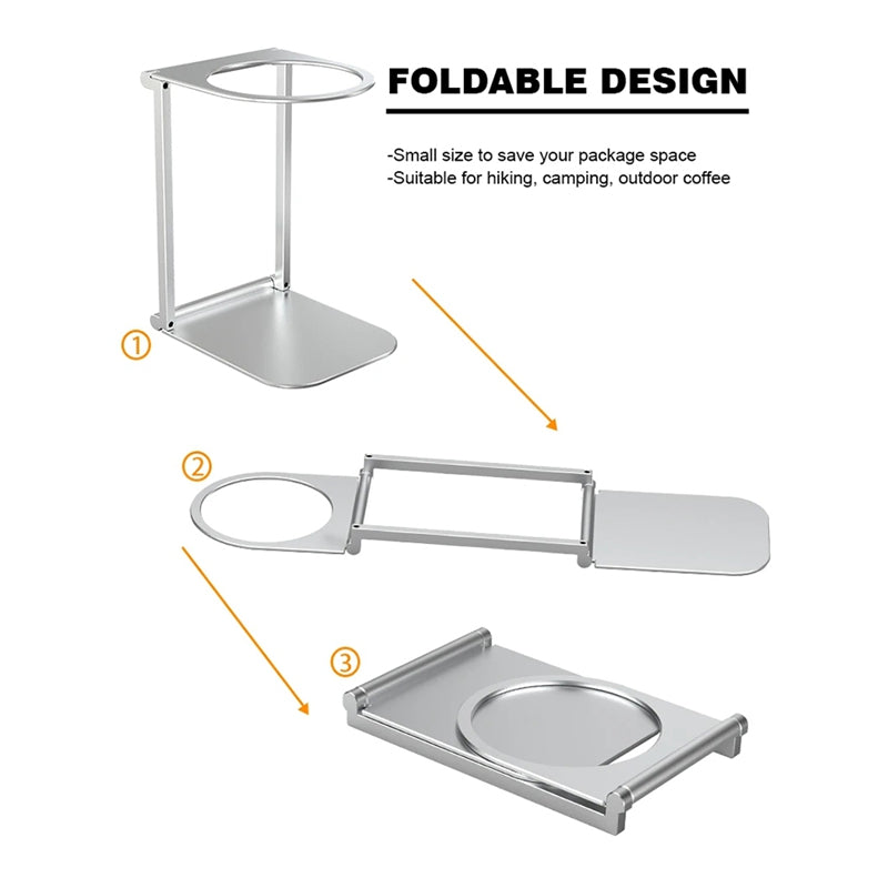 Opvouwbare Aluminium Koffiedruppelaarhouder – Lichtgewicht en Draagbaar Accessoire voor Elektrische Espressomachines - Alfa Survival