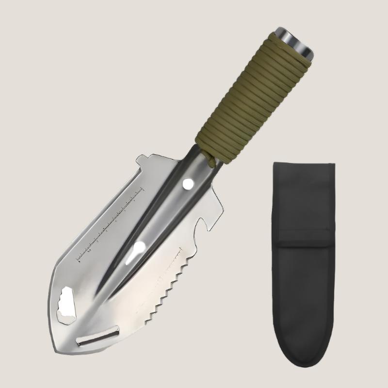 outdoor survival schep met mes en liniaal